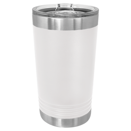 16oz Polar Camel pint tumbler in White with custom engraving