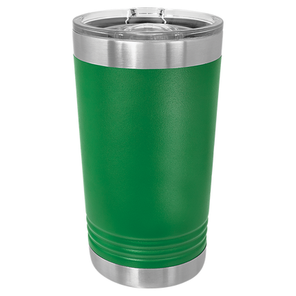 16oz Polar Camel pint tumbler in Green with custom engraving