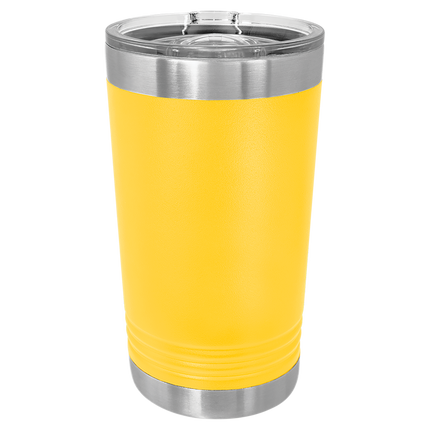 16oz Polar Camel pint tumbler in Yellow with custom engraving