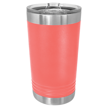 16oz Polar Camel pint tumbler in Coral with custom engraving