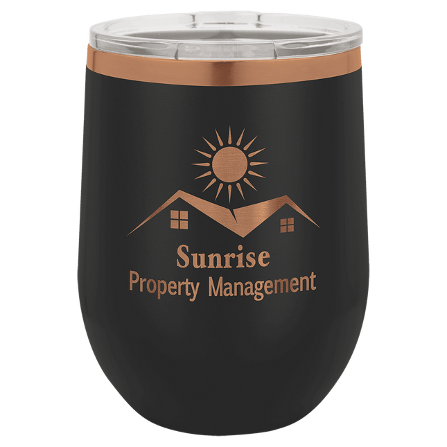 Polar Camel 12 oz. /Rose Gold Stemless Wine Tumbler