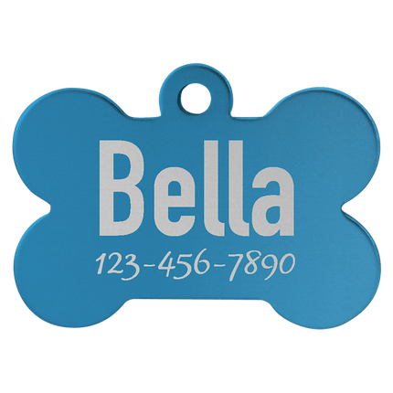 1 1/4" x 3/4" Laserable Anodized Aluminum Bone Pet Tag