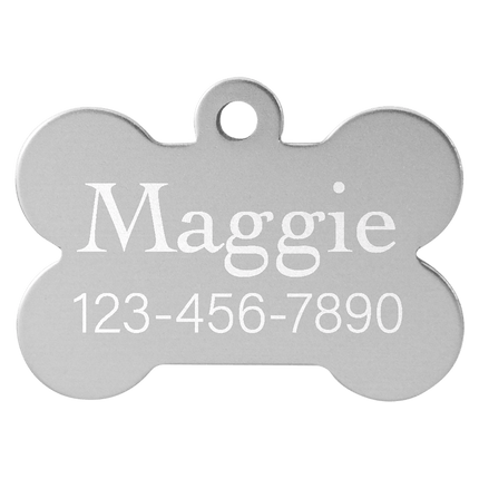 1 1/4" x 3/4" Laserable Anodized Aluminum Bone Pet Tag