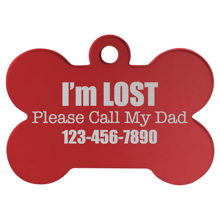 1 1/2" x 1" Laserable Anodized Aluminum Bone Pet Tag