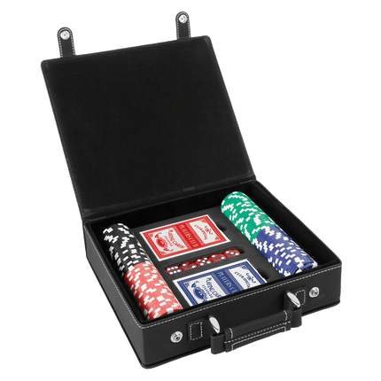 Laserable Leatherette 100 Chip Poker Set