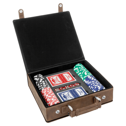 Laserable Leatherette 100 Chip Poker Set