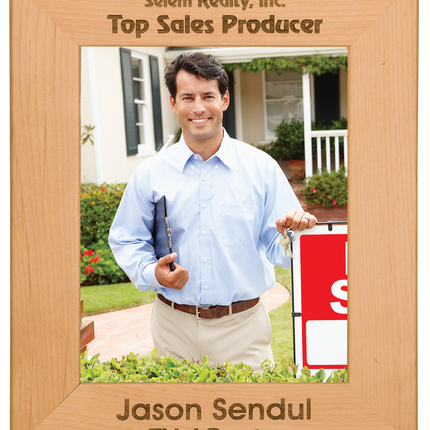 Personalized Red Alder Photo Frames | Engraved Wooden Picture Frames | Closing Gifts, Corporate Awards & Keepsakes