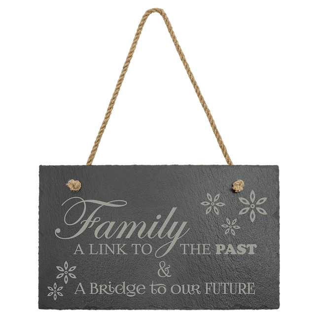 11 3/4" x 7" Rectangle Slate Decor with Hanger String
