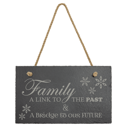 11 3/4" x 7" Rectangle Slate Decor with Hanger String