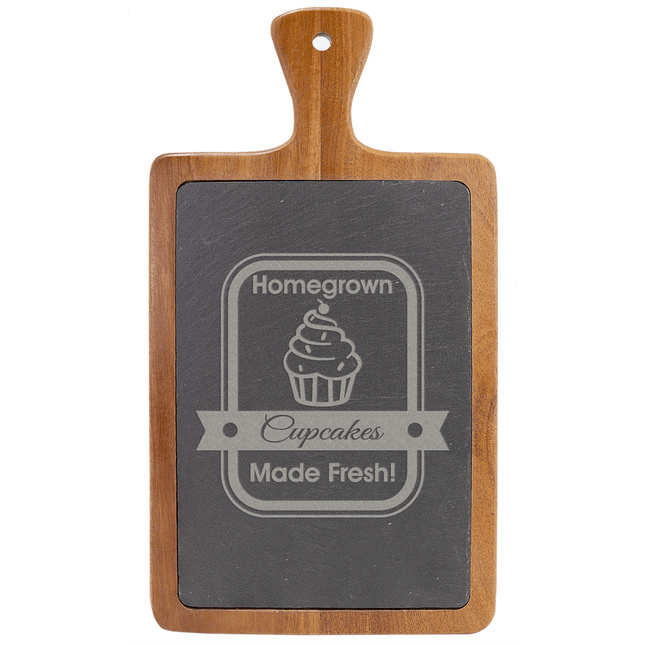 13 1/4" x 7" Acacia Wood/Slate Cutting Board