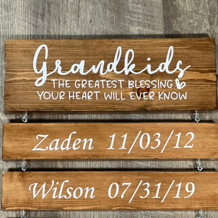 Personalized Grandparents Sign - Christmas Gift For Mom - Custom Family Sign, Gift for Mom