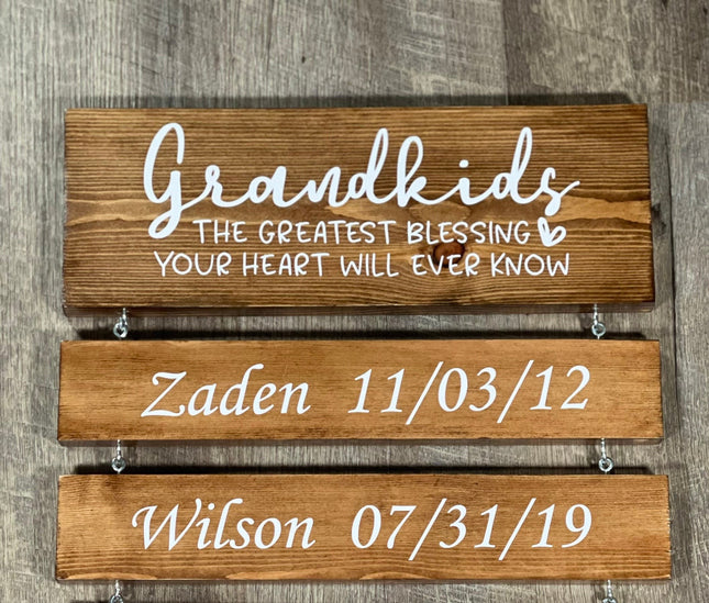 Personalized Grandparents Sign - Christmas Gift For Mom - Custom Family Sign, Gift for Mom