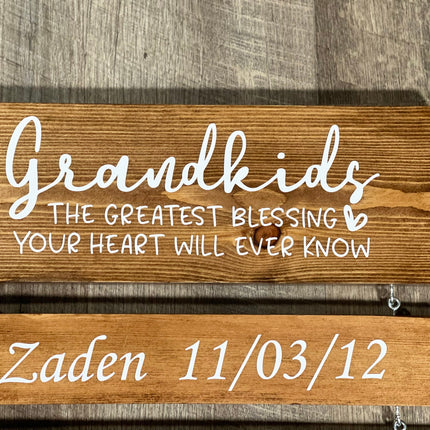 Personalized Grandparents Sign - Christmas Gift For Mom - Custom Family Sign, Gift for Mom