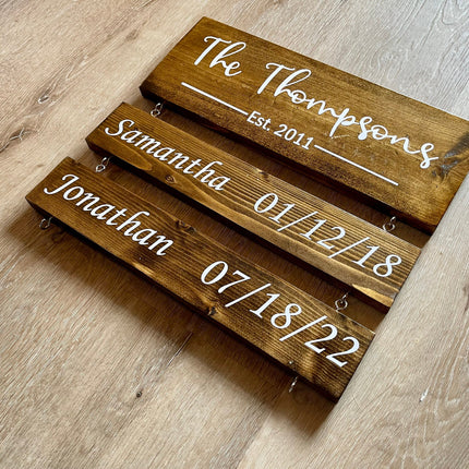 Personalized Family Name Sign, Custom Wood Established Sign with Kids Names and Birthdate, Wooden Est. Sign, Mother's Day Gift