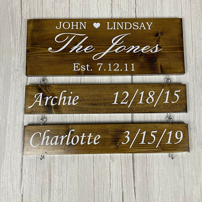 Custom Established Sign with Kids Names and Birthdates, Personalized, Gift for Her, Anniversary Gift From Husband, Mothers Day Gift