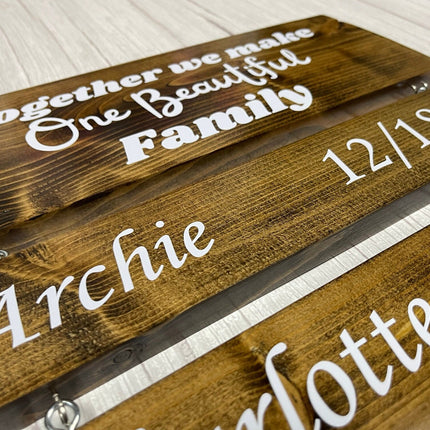 Personalized Family Sign with Kids Names & Birthdates, Custom Anniversary Gift from Husband, Christmas Gift For Mom, Gift from Kid